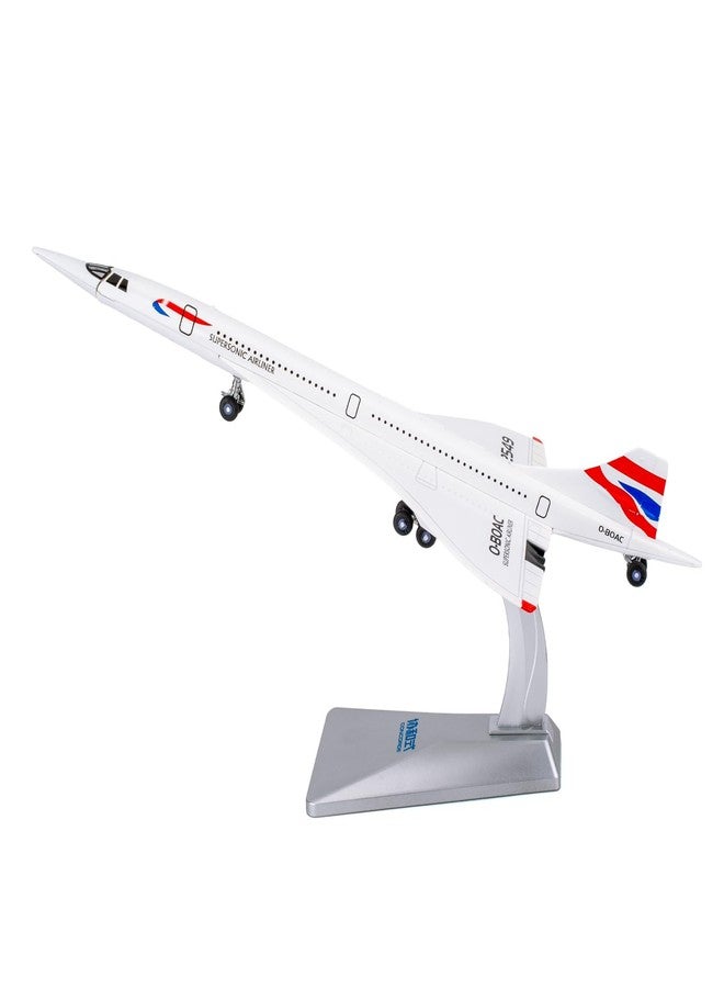 BDTCTK 1/168 Concorde Supersonic Airliner Model Airplane Toys, Zinc Alloy Diecast Toy Cars with Sounds and Lights Vehicles for Kids Boy Girl Gift (White) - Image 2